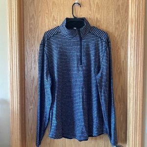 Black & Grey Striped quarter zip Lululemon pullover, size XXL.